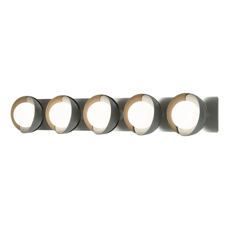 Hubbardton Forge 201379-SKT-82-84-GG0711 Five Light Bath Sconce, Vintage Platinum