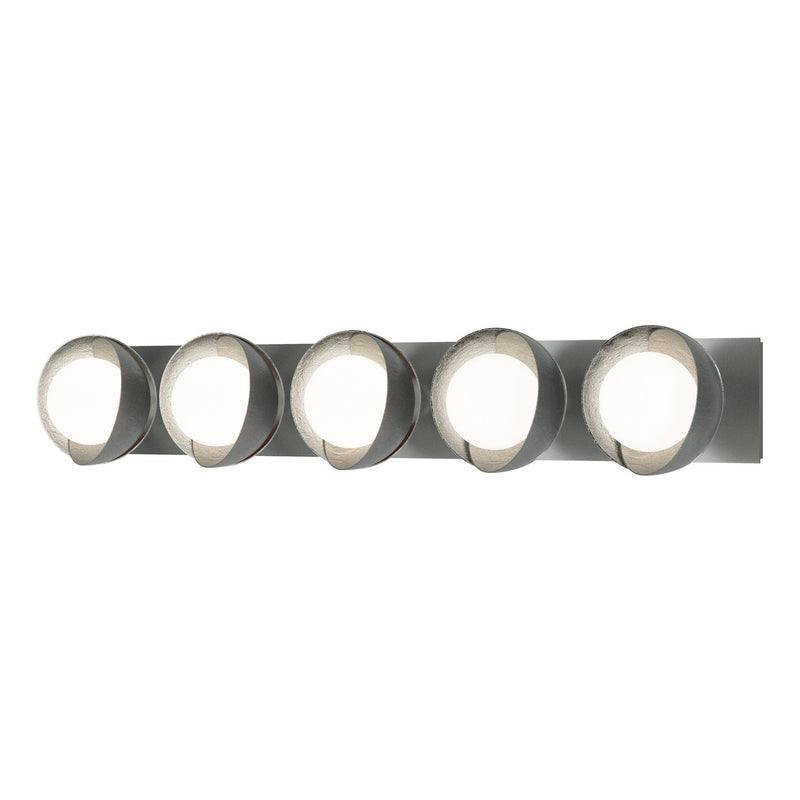 Hubbardton Forge 201379-SKT-82-85-GG0711 Five Light Bath Sconce, Vintage Platinum