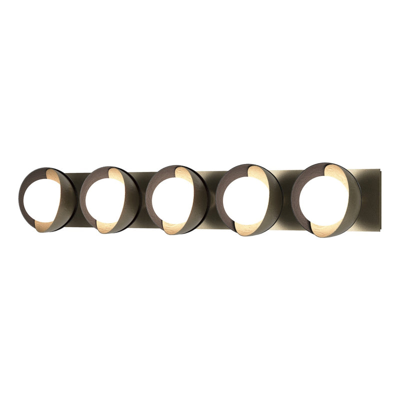 Hubbardton Forge 201379-SKT-84-10-GG0711 Five Light Bath Sconce, Soft Gold
