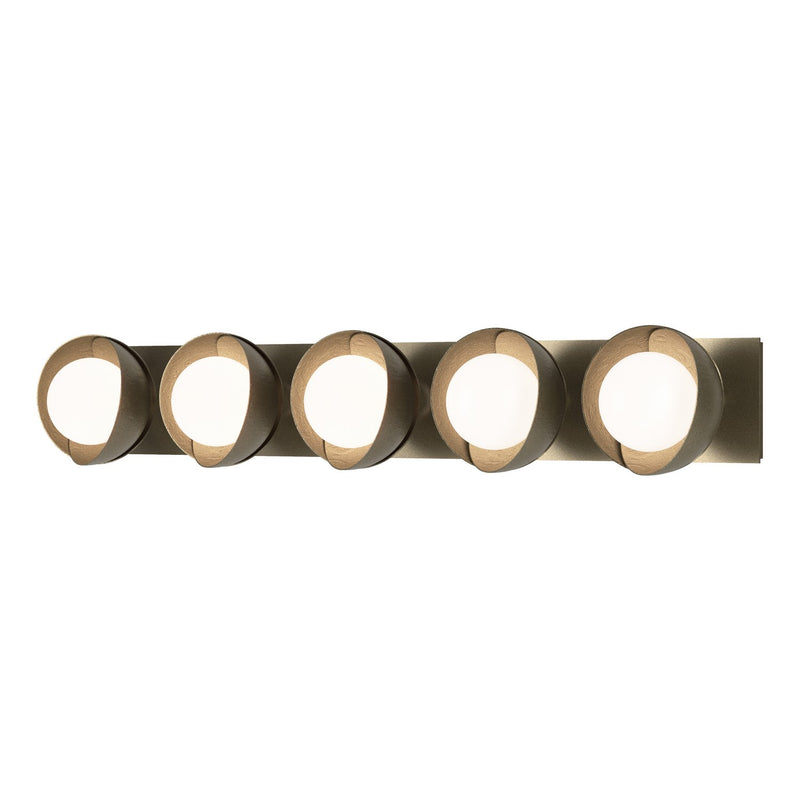 Hubbardton Forge 201379-SKT-84-84-GG0711 Five Light Bath Sconce, Soft Gold