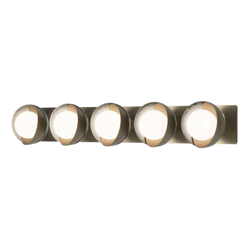 Hubbardton Forge 201379-SKT-84-85-GG0711 Five Light Bath Sconce, Soft Gold