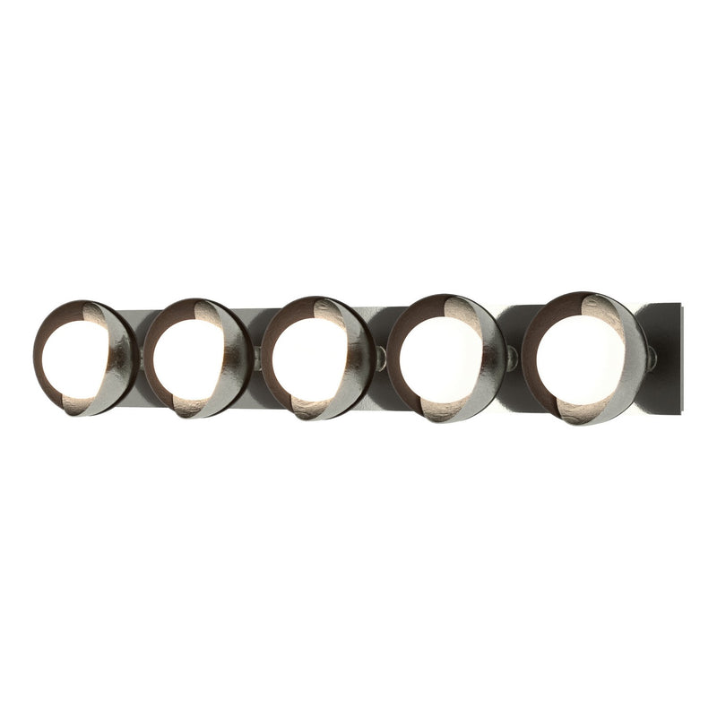 Hubbardton Forge 201379-SKT-85-14-GG0711 Five Light Bath Sconce, Sterling