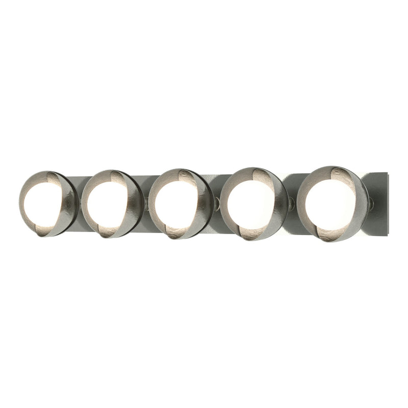 Hubbardton Forge 201379-SKT-85-82-GG0711 Five Light Bath Sconce, Sterling