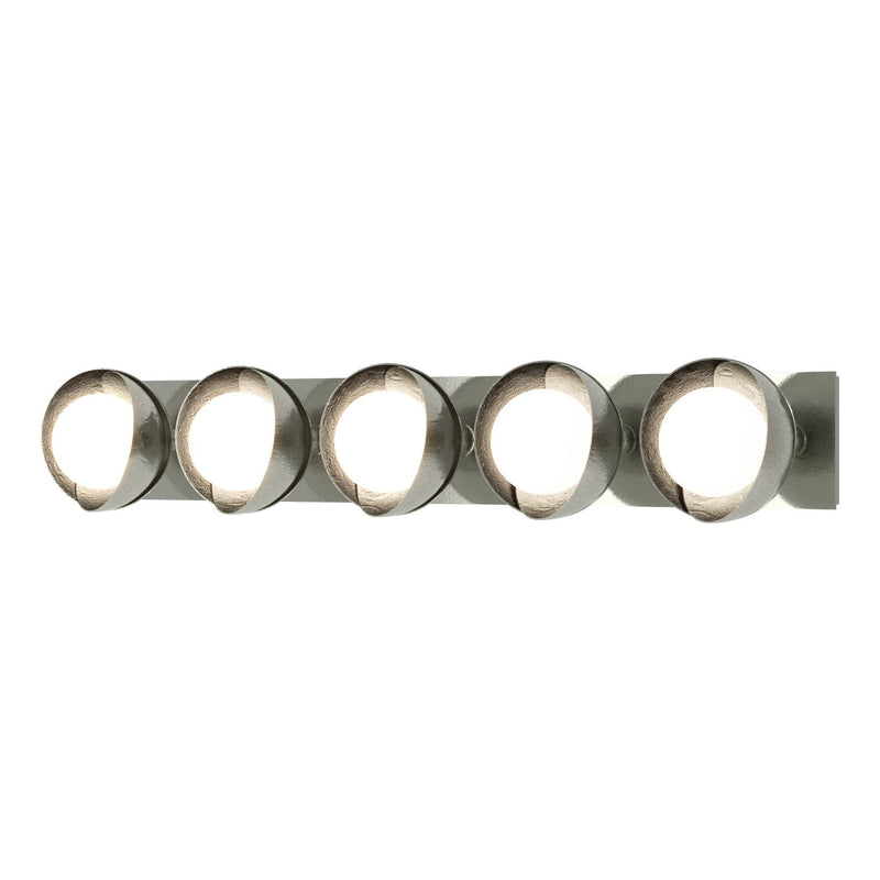 Hubbardton Forge 201379-SKT-85-85-GG0711 Five Light Bath Sconce, Sterling