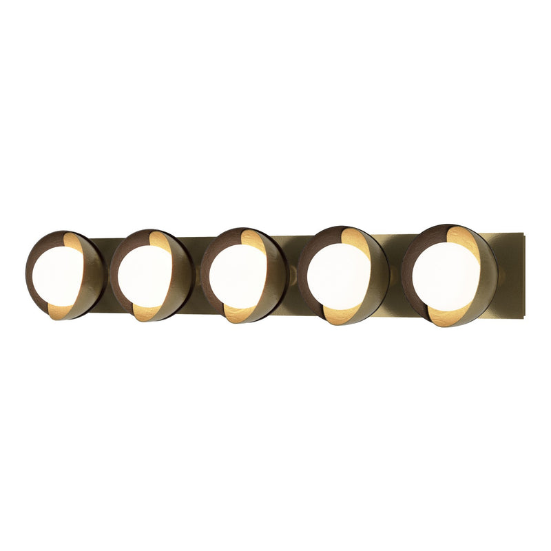 Hubbardton Forge 201379-SKT-86-14-GG0711 Five Light Bath Sconce, Modern Brass