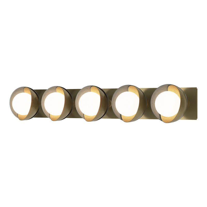 Hubbardton Forge 201379-SKT-86-82-GG0711 Five Light Bath Sconce, Modern Brass