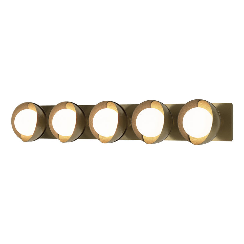 Hubbardton Forge 201379-SKT-86-84-GG0711 Five Light Bath Sconce, Modern Brass