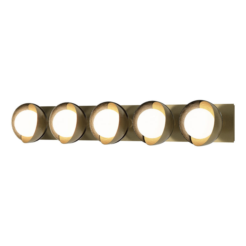 Hubbardton Forge 201379-SKT-86-85-GG0711 Five Light Bath Sconce, Modern Brass