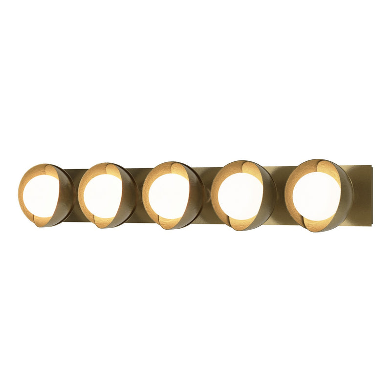 Hubbardton Forge 201379-SKT-86-86-GG0711 Five Light Bath Sconce, Modern Brass