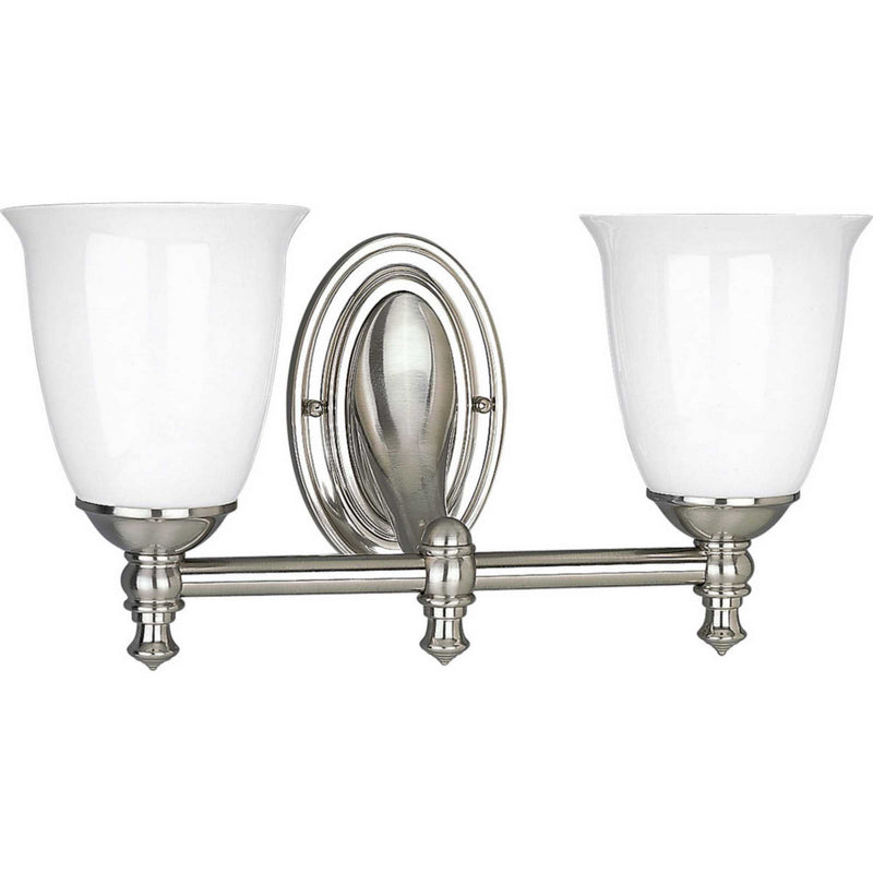 Progress Lighting P3028-09 Two Light Bath, Brushed Nickel