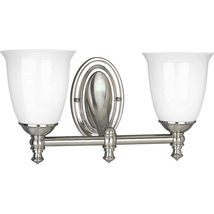 Progress Lighting P3028-09 Two Light Bath, Brushed Nickel
