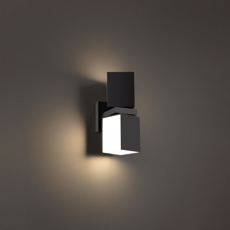 W.A.C. Lighting WS-W15312-35-BK LED Outdoor Wall Sconce, Black