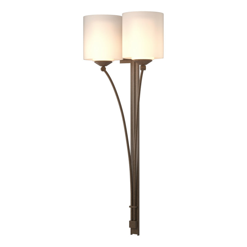 Hubbardton Forge 204672-SKT-05-GG0169 Two Light Wall Sconce, Bronze