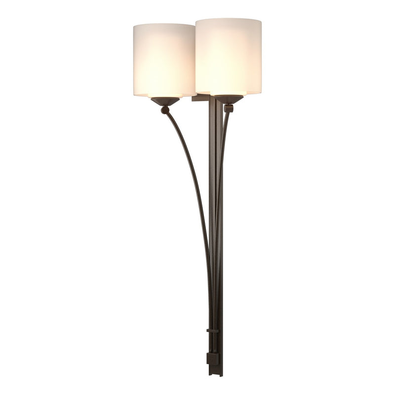 Hubbardton Forge 204672-SKT-14-GG0169 Two Light Wall Sconce, Oil Rubbed Bronze