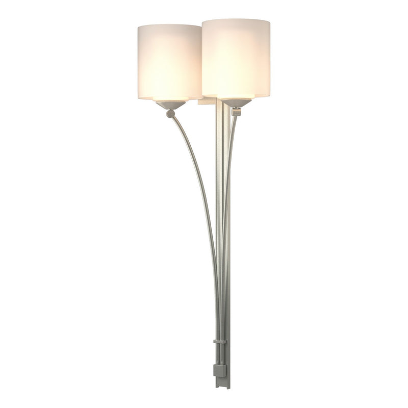 Hubbardton Forge 204672-SKT-82-GG0169 Two Light Wall Sconce, Vintage Platinum
