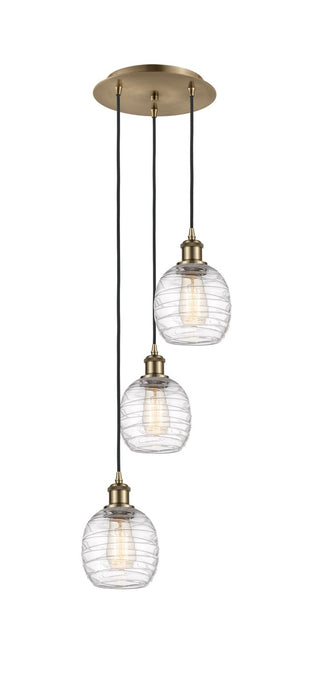 Innovations 113B-3P-AB-G1013 LED Pendant, Antique Brass
