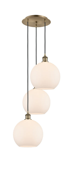Innovations 113B-3P-AB-G121-10 LED Pendant, Antique Brass