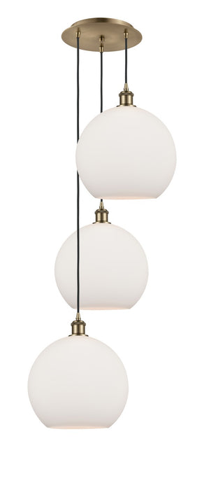 Innovations 113B-3P-AB-G121-12 LED Pendant, Antique Brass