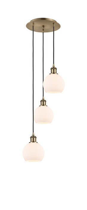 Innovations 113B-3P-AB-G121-6 LED Pendant, Antique Brass