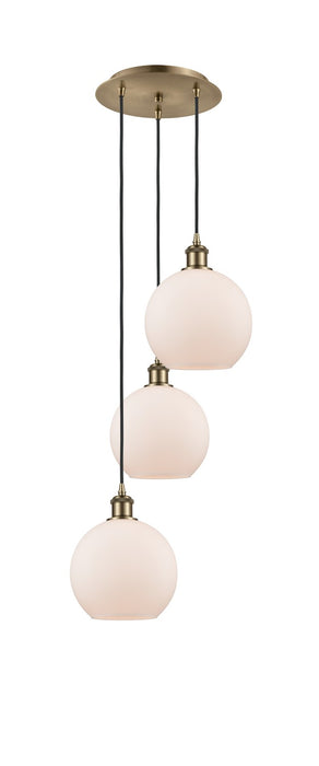 Innovations 113B-3P-AB-G121-8 LED Pendant, Antique Brass