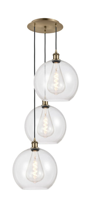 Innovations 113B-3P-AB-G122-12 LED Pendant, Antique Brass