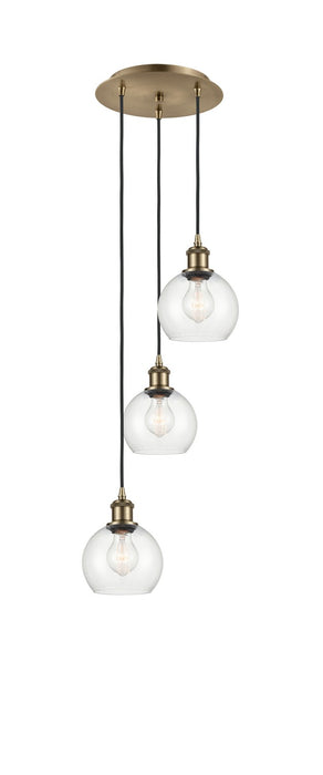 Innovations 113B-3P-AB-G122-6 LED Pendant, Antique Brass
