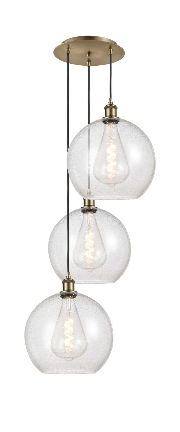 Innovations 113B-3P-AB-G124-12 LED Pendant, Antique Brass