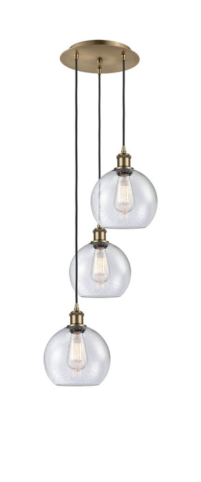 Innovations 113B-3P-AB-G124-8 LED Pendant, Antique Brass