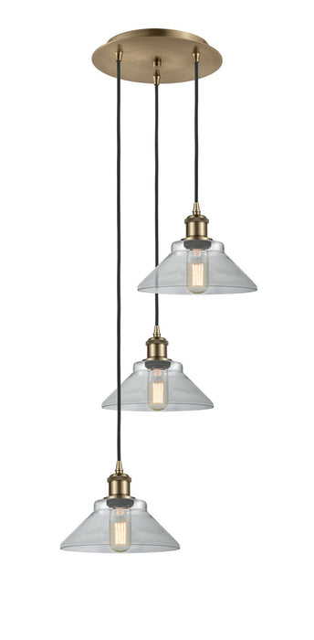 Innovations 113B-3P-AB-G132 LED Pendant, Antique Brass