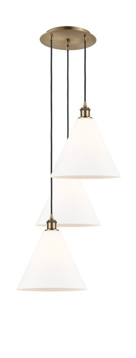 Innovations 113B-3P-AB-GBC-121 LED Pendant, Antique Brass