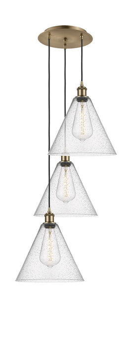 Innovations 113B-3P-AB-GBC-124 LED Pendant, Antique Brass
