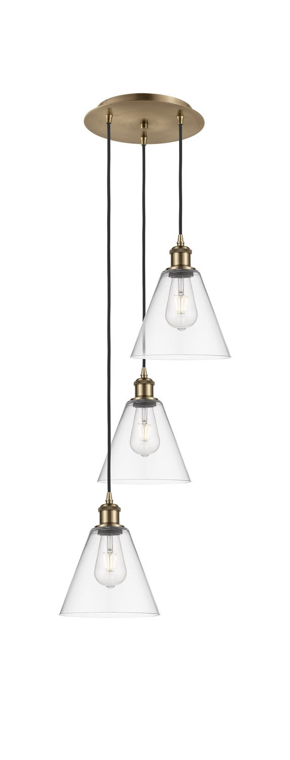 Innovations 113B-3P-AB-GBC-82 LED Pendant, Antique Brass