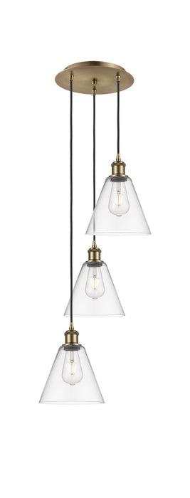 Innovations 113B-3P-AB-GBC-82 LED Pendant, Antique Brass