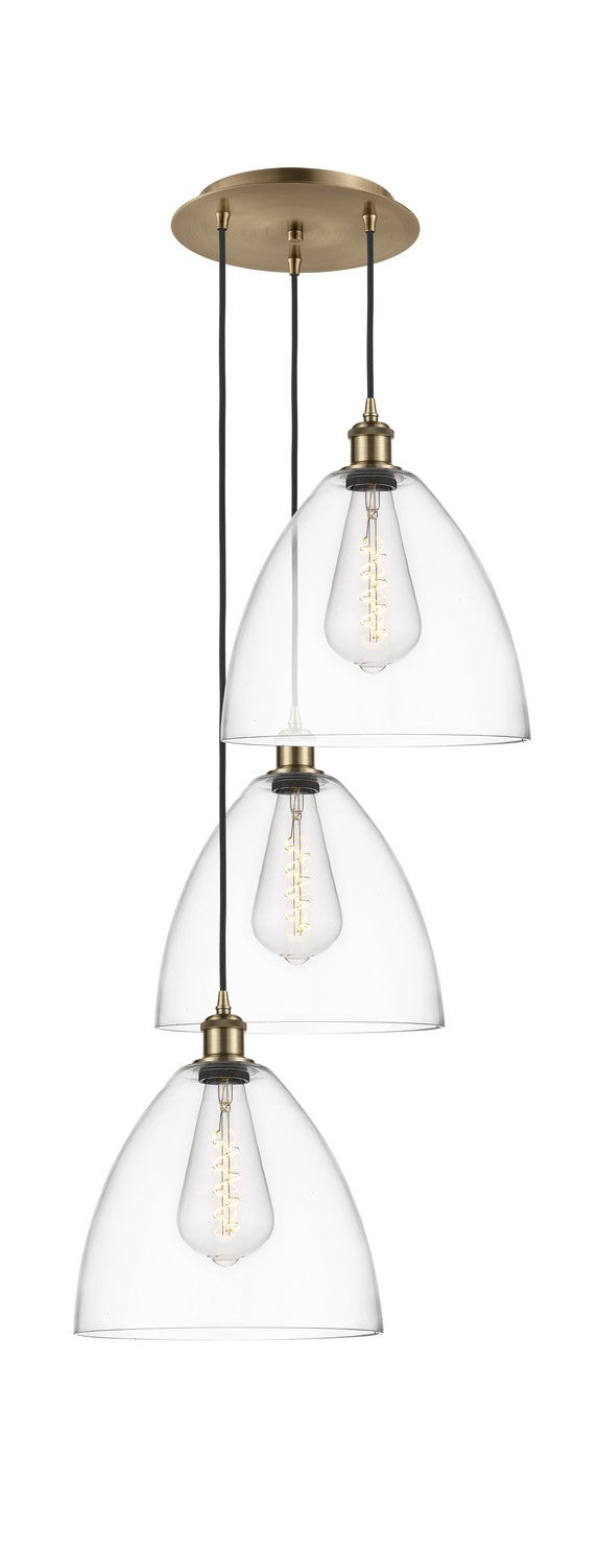 Innovations 113B-3P-AB-GBD-122 LED Pendant, Antique Brass
