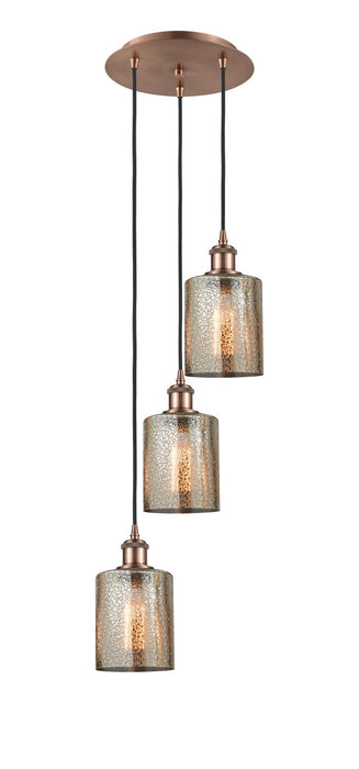 Innovations 113B-3P-AC-G116 LED Pendant, Antique Copper