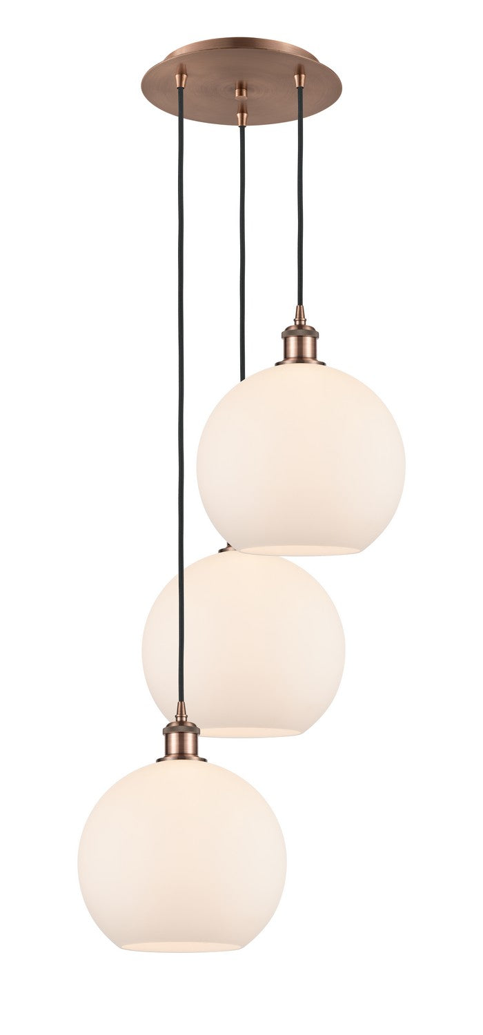 Innovations 113B-3P-AC-G121-10 LED Pendant, Antique Copper
