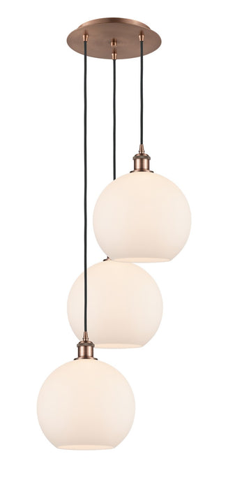 Innovations 113B-3P-AC-G121-10 LED Pendant, Antique Copper