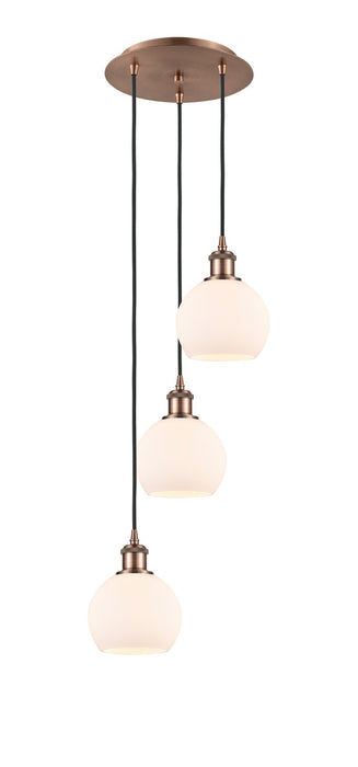 Innovations 113B-3P-AC-G121-6 LED Pendant, Antique Copper