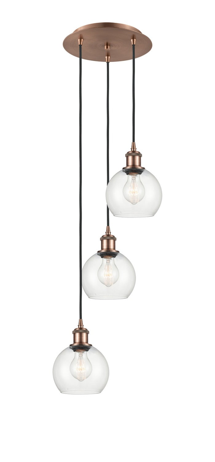Innovations 113B-3P-AC-G122-6 LED Pendant, Antique Copper