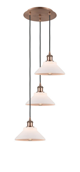 Innovations 113B-3P-AC-G131 LED Pendant, Antique Copper