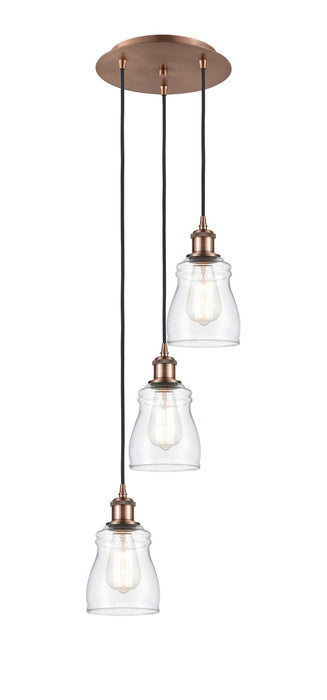 Innovations 113B-3P-AC-G392 LED Pendant, Antique Copper