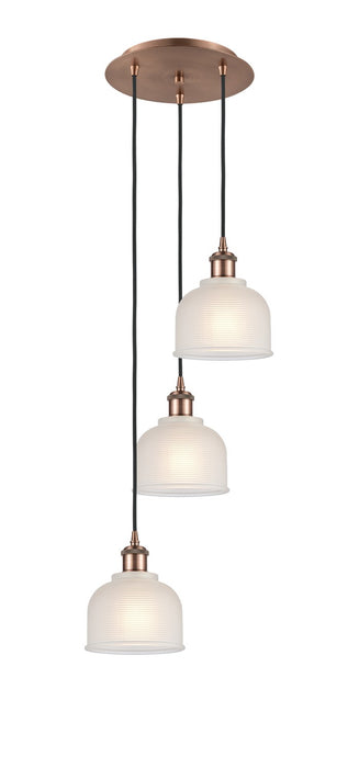 Innovations 113B-3P-AC-G411 LED Pendant, Antique Copper