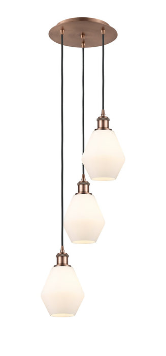 Innovations 113B-3P-AC-G651-6 LED Pendant, Antique Copper