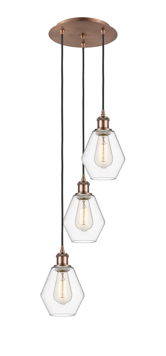 Innovations 113B-3P-AC-G652-6 LED Pendant, Antique Copper