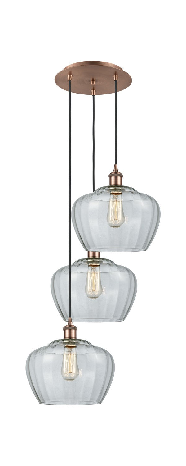 Innovations 113B-3P-AC-G92-L LED Pendant, Antique Copper