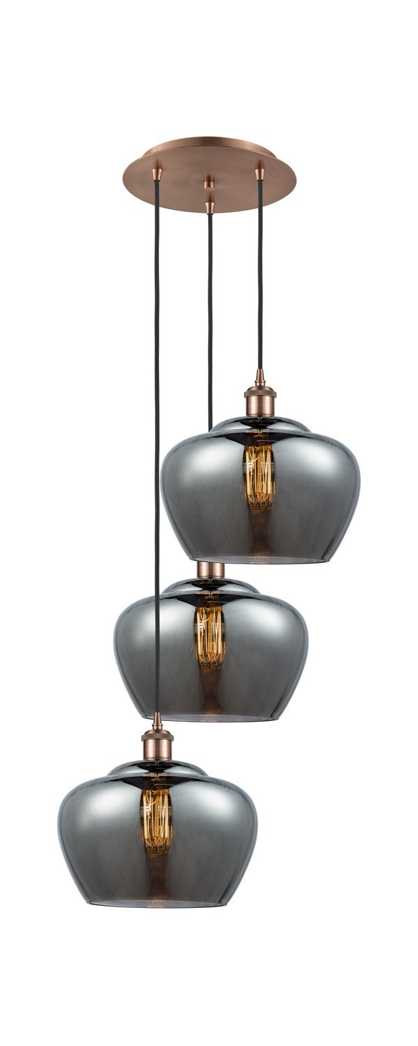 Innovations 113B-3P-AC-G93-L LED Pendant, Antique Copper
