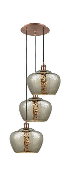 Innovations 113B-3P-AC-G96-L LED Pendant, Antique Copper