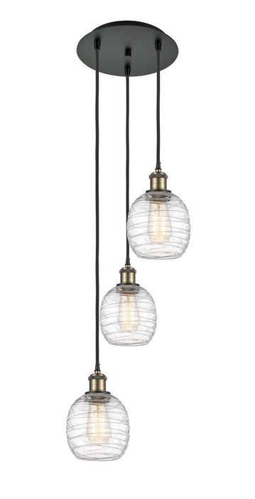 Innovations 113B-3P-BAB-G1013 LED Pendant, Black Antique Brass