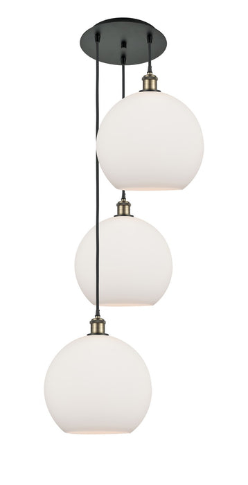 Innovations 113B-3P-BAB-G121-12 LED Pendant, Black Antique Brass