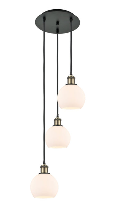 Innovations 113B-3P-BAB-G121-6 LED Pendant, Black Antique Brass